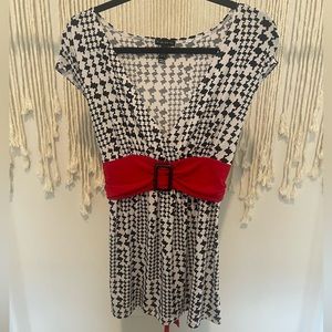 FANG Y2K Blouse W/ Builtt-In Belt Sz XL